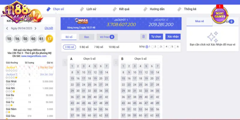 Mega Millions tại M88Vin là trò xổ số nổi tiếng của Mỹ 